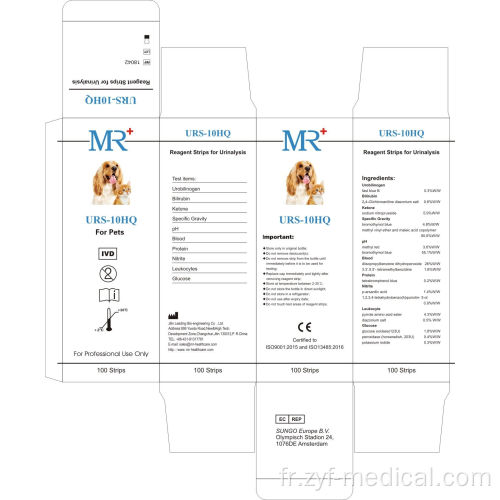 Bandes de test d'urine kit de diagnostic vétérinaire